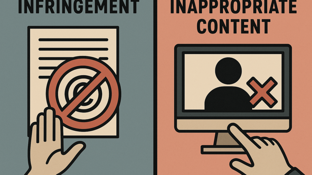 YouTube: Infringement vs Inappropriate Content